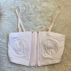 Simple Wishes Adjustable Hands Free Pumping Bra Nursing Pink Sz XS-L Cotton